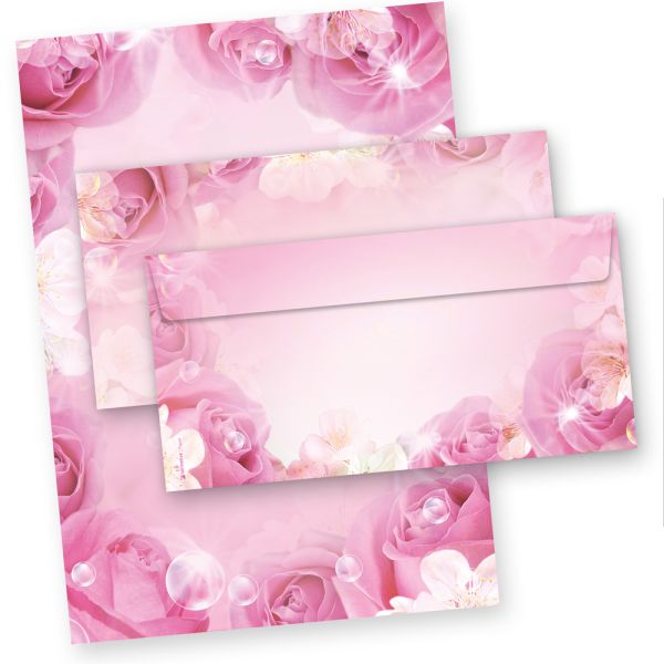 Briefpapier Rosen (25 Sets inkl. Kuverts)