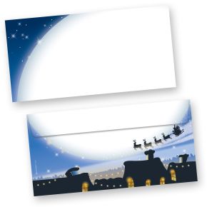 2. Weihnachten Kuverts blau (50 Stück o.F.)