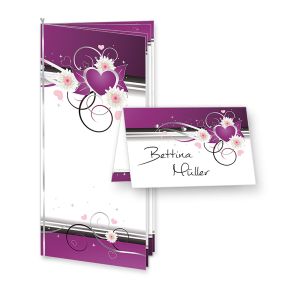 10 Menükarten Herzen (inkl. 40 Tischkarten)