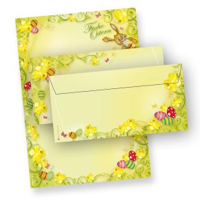 Osterpapier mit Hase (25 Sets inkl. Kuverts)