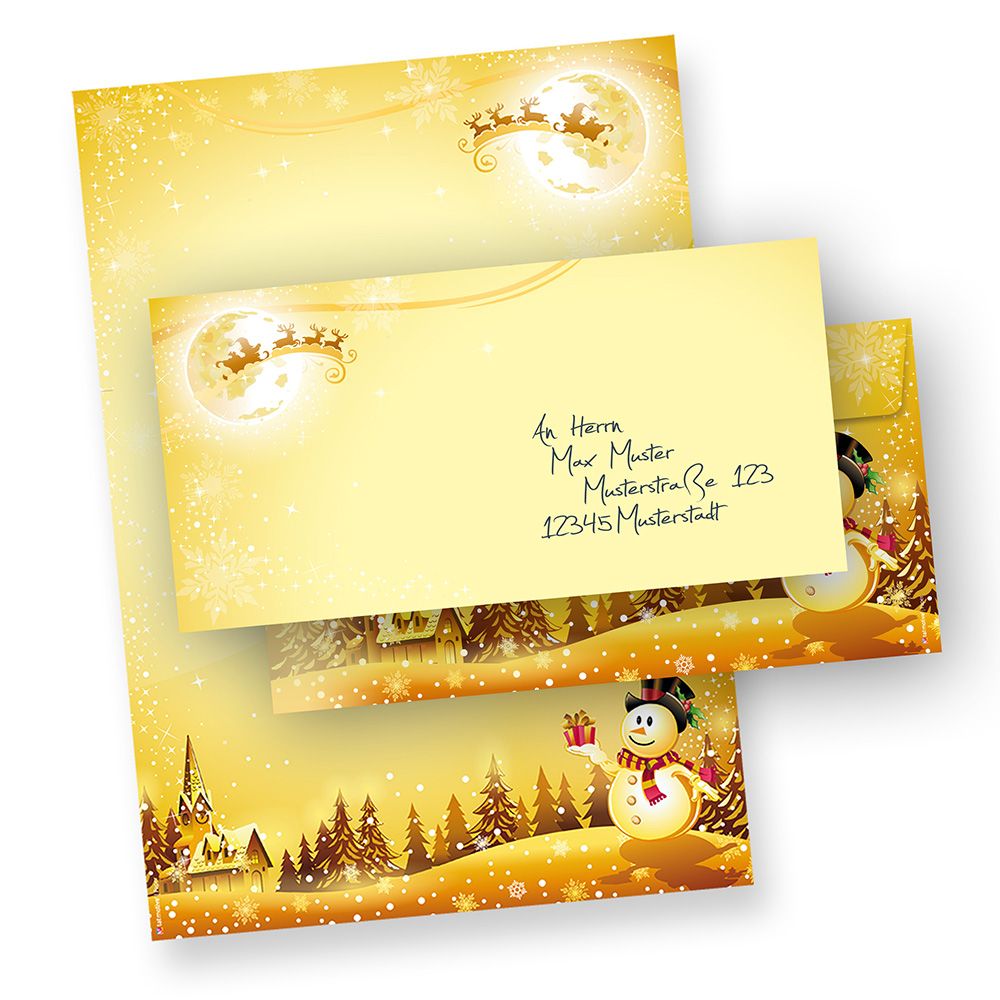 Briefpapier Weihnachten Mit Briefumschläge Gelb Din A4 250 Sets