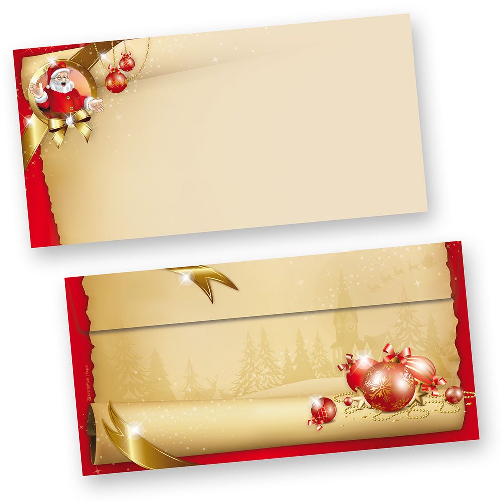 Briefpapier Weihnachten Set Santa Claus Beidseitig 25 Sets Ohne
