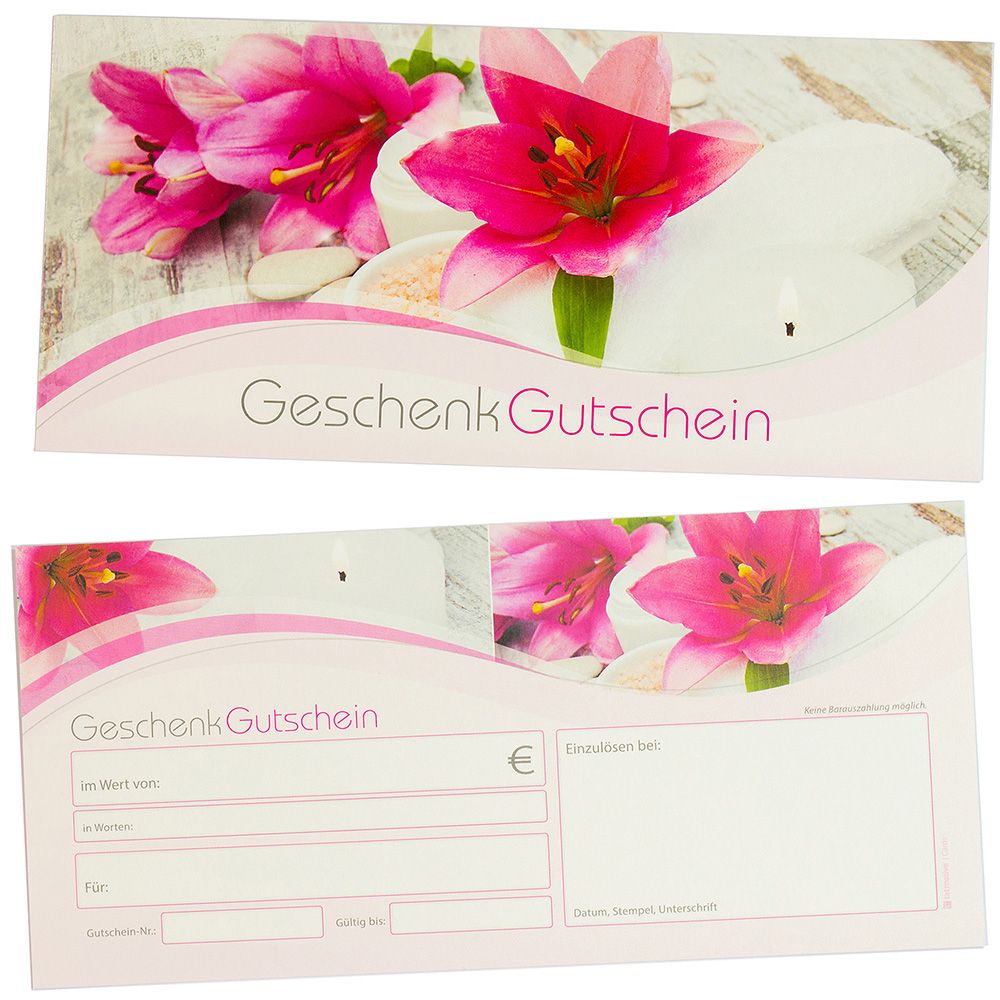 Geschenkgutscheine Kosmetik Vordrucke (25 Stück) Gutscheine für Beauty