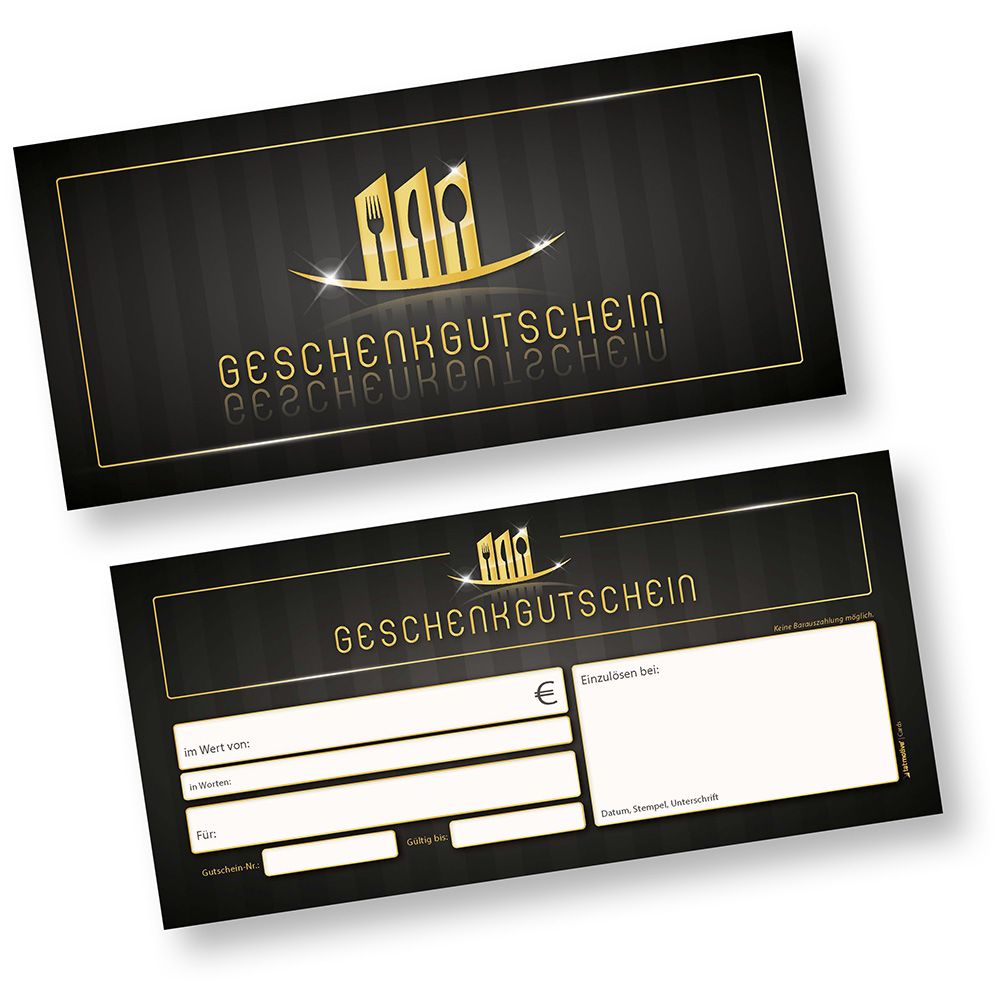 Restaurant Geschenkgutscheine 100 St ck Mit Umschl ge Gutscheine 
