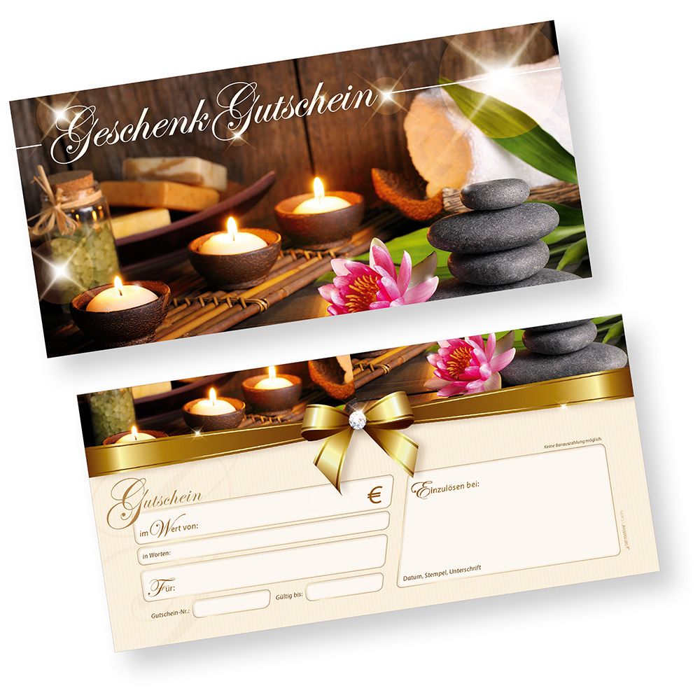 Geschenkgutscheine Wellness (25 Stück) Gutscheine für Massage und