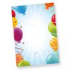 Briefpapier Geburtstag Luftballons 250 Blatt DIN A4 90g/qm beidseitig bedruckt, für Einladung oder Geburtstagsgrüße
