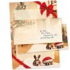 Motivpapier Weihnachten Drollige Hunde (100 Sets ohne Fenster) Weihnachtsbriefpapier mit Umschläge
