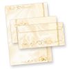 Briefpapier Hochzeit creme (25 Sets inkl. Kuverts) beidseitig bedrucktes A4 Schreib-Papier inkl. Umschläge, für Einladungen