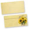 Briefhüllen Sonnenblumen (500 Stück) beidseitig bedruckte DIN lang Umschläge gelb
