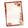 Weihnachtsbriefpapier Musik (100 Blatt) wunderschönes Weihnachtspapier DIN A4 mit musikalischem Weihnachtsmann, selbst bedruckbar