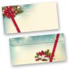 Rote Schleife 500 Stück Weihnachtsbriefumschläge Din lang ohne Fenster Umschläge Weihnachten selbstklebend