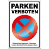 Parkverbotsschilder Parken verboten PS04 (4 Stück) inkl. Löcher + Schrauben