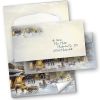 Briefpapier Set Weihnachten Winter Aquarell (40-tlg.) mit Schreibblock A4 und Umschläge