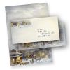Briefpapier Weihnachten Winter Aquarell 25 Sets A4 Weihnachtsbriefpapier mit Umschläge ohne Fenster
