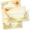 TOSKANA Briefpapier mit Umschlag Set Blumen und Vögel 500 Sets Motivpapier Schreibpapier bunt A4 Frauen Erwachsene