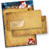 Nordpol Express 25 Sets Weihnachtsbriefpapier mit Fensterumschlag Briefpapier Weihnachten mit Umschlag mit Fenster