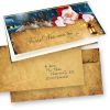 Nordpol Express Weihnachtskarten Set (100 Sets) mit Umschlag und mit Einlegeblätter Einleger zum bedrucken