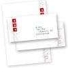 Red Modern Art 25 Sets Weihnachtsbriefpapier mit Umschläge ohne Fenster, für Geschäftskunden