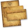 Altes Briefpapier Set Sternzeichen Stier Wappen (25 Sets) A4, 90 g/qm, Briefpapiermappe, 25 Briefpapiere + 25 Umschläge