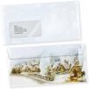Weihnachtsdorf 100 Stück Christliche Weihnachts-Briefumschläge Din lang mit Fenster Umschläge für Weihnachten selbstklebend haftklebend