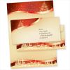 ROT GOLD 250 Sets Weihnachtsbriefpapier mit Umschläge ohne Fenster, Briefpapier Weihnachten A4