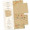 Geschenkmappe Briefpapier mit Umschlag Set FLORA NATURA Vintage Blumen 25 Sets DIN A4 beidseitig floral Natur nachhaltig für Frauen Erwachsene Brief Set