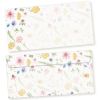 Flora-Bianca Briefumschläge  50 Stück DIN lang Umschläge Blumen floral selbstklebend ohne Fenster nachhaltig