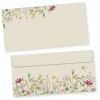 Wildblumen Briefumschläge  50 Stück DIN lang Umschläge Blumen Erwachsene Frauen selbstklebend ohne Fenster nachhaltig