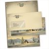 Glöcknerhütte 500 Sets Weihnachtsbriefpapier mit Fensterumschlag Briefpapier Weihnachten mit Umschlag mit Fenster