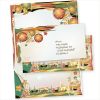 Art Deco 500 Sets Weihnachtsbriefpapier mit Umschlag ohne Fenster, Briefpapier Weihnachten A4