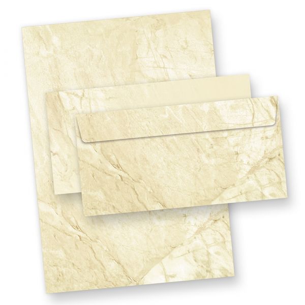 Briefpapier-Set marmoriert (10 Sets) 10 Briefbogen + 10 Umschläge