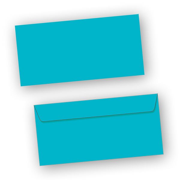 PREMIUM Briefumschläge Blau (100 Stück) DIN lang Umschlag farbig, Blau, selbstklebend mit Haftklebestreifen