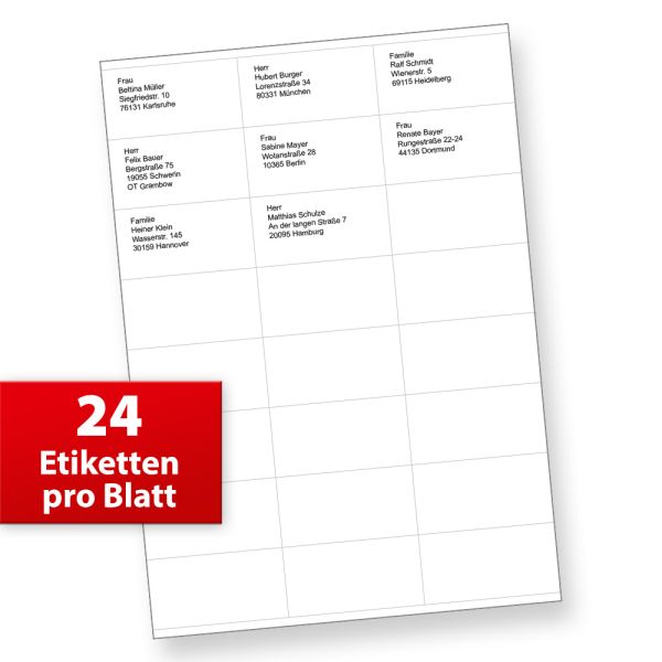Frankier Adress Etiketten 97 X 67,7 Mm Selbstklebend Blanko Weiß - 200