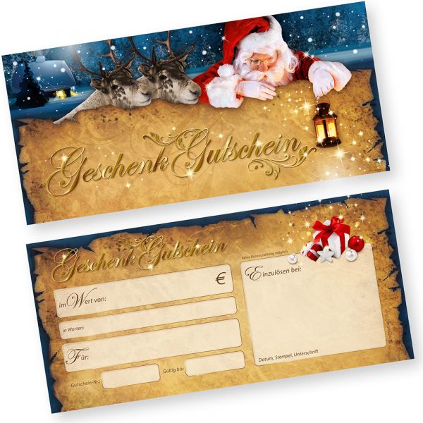 Geschenkgutscheine Weihnachten Nordpol Express 1000 Stück Gutscheine Gutscheinkarten Weihnachten für Kunden für Firma Gewerbe