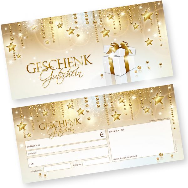 Geschenkgutscheine Weihnachten Stardreams (100 Stück) Gutscheine Weihnachten Gutscheinkarten für Kunden für Firma Gewerbe