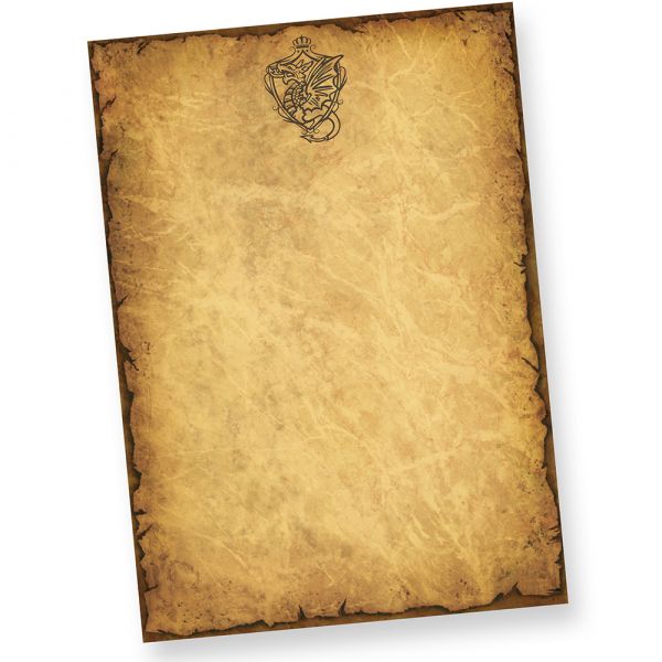 Altes-Briefpapier mit Drache Wappen (50 Blatt) DIN A4 beidseitig