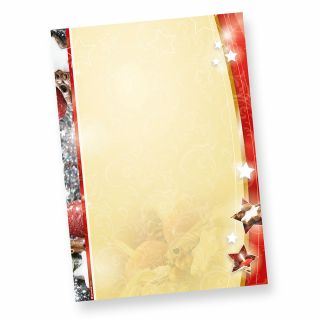 Weihnachts Briefpapier 2-seitig (20 Blatt) »Lecker Lebkuchen mit festlicher Kerze«