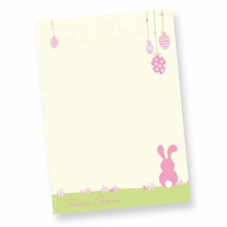 Briefpapier Ostern rosa (50 Stück) Motivpapier DIN A4, Osternpapier farbig