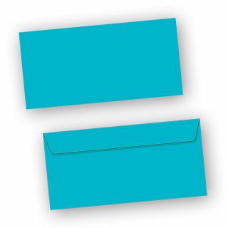 PREMIUM Briefumschläge Blau (50 Stück) DIN lang Umschlag farbig, Blau, selbstklebend mit Haftklebestreifen