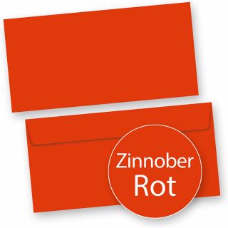 PREMIUM Briefumschläge Rot (50 Stück) DIN lang Umschlag farbig, Rot, selbstklebend mit Haftklebestreifen