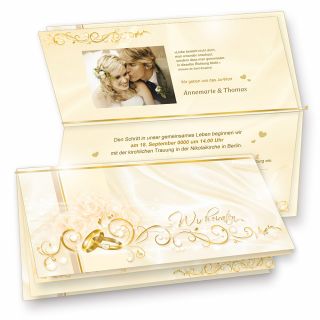 Einladungskarten Hochzeit PERLMUTT (10 Sets)10 Einladungen mit Einlegeblätter zum selbst bedrucken und inkl. Umschläge