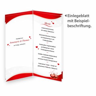 Blätter für Menü Liebe (10 Blatt) nur Einlegeblätter zum Nachbestellen