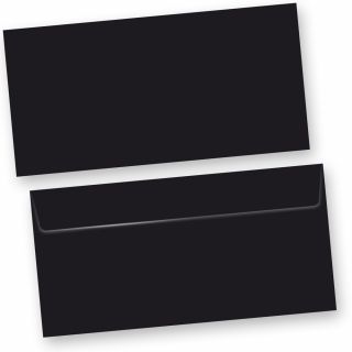 SKALA Briefumschläge Schwarz (50 Stück) DIN lang Umschlag selbstklebend mit Haftklebestreifen