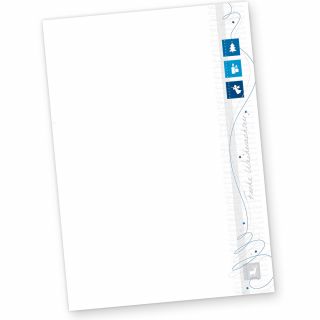 Blue Modern Art 50 Blatt Weihnachtsbriefpapier Briefpapier Weihnachten geschäftlich für Firmen