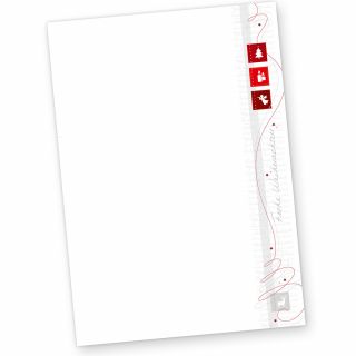 Red Modern Art 50 Blatt Weihnachtsbriefpapier geschäftlich für Firmen