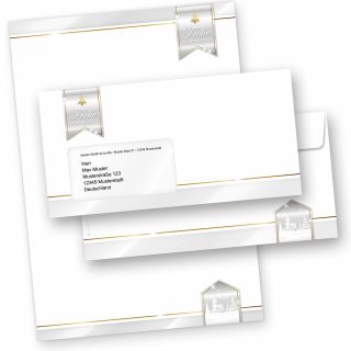 Business Design 10 Sets Weihnachtsbriefpapier mit Fensterumschlägen geschäftlich