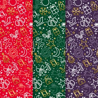 Geschenkpapier Mix Weihnachten 3 x 4 = 12 Bogen Weihnachtspapier Bogen DIN A2 (gefalzt geliefert auf DIN A4)