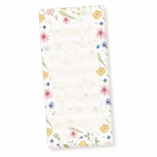 Notizblock Flora-Bianca liniert (4 Stück) Notizzettel Blumen mit feiner Lineatur