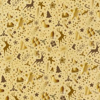 Geschenkpapier Weihnachten Gold Natura 5 Bogen 84 x 59 cm, Öko Recycling-Papier nachhaltig gedruckt, Weihnachtsgeschenkpapier Weihnachtspapier