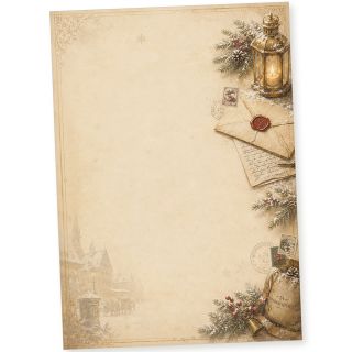 Natalis Antique 50 Blatt Weihnachtsbriefpapier nostalgisch A4Vintage Briefpapier Weihnachten A4, beidseitig bedruckt